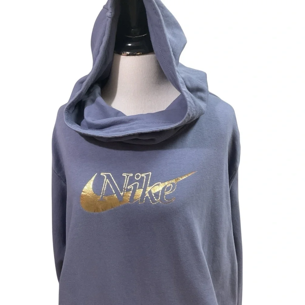 Nike Women's 2X Cowlneck Hoodie Sweater Cropped Kangaroo Pouch Athleisure Gym
